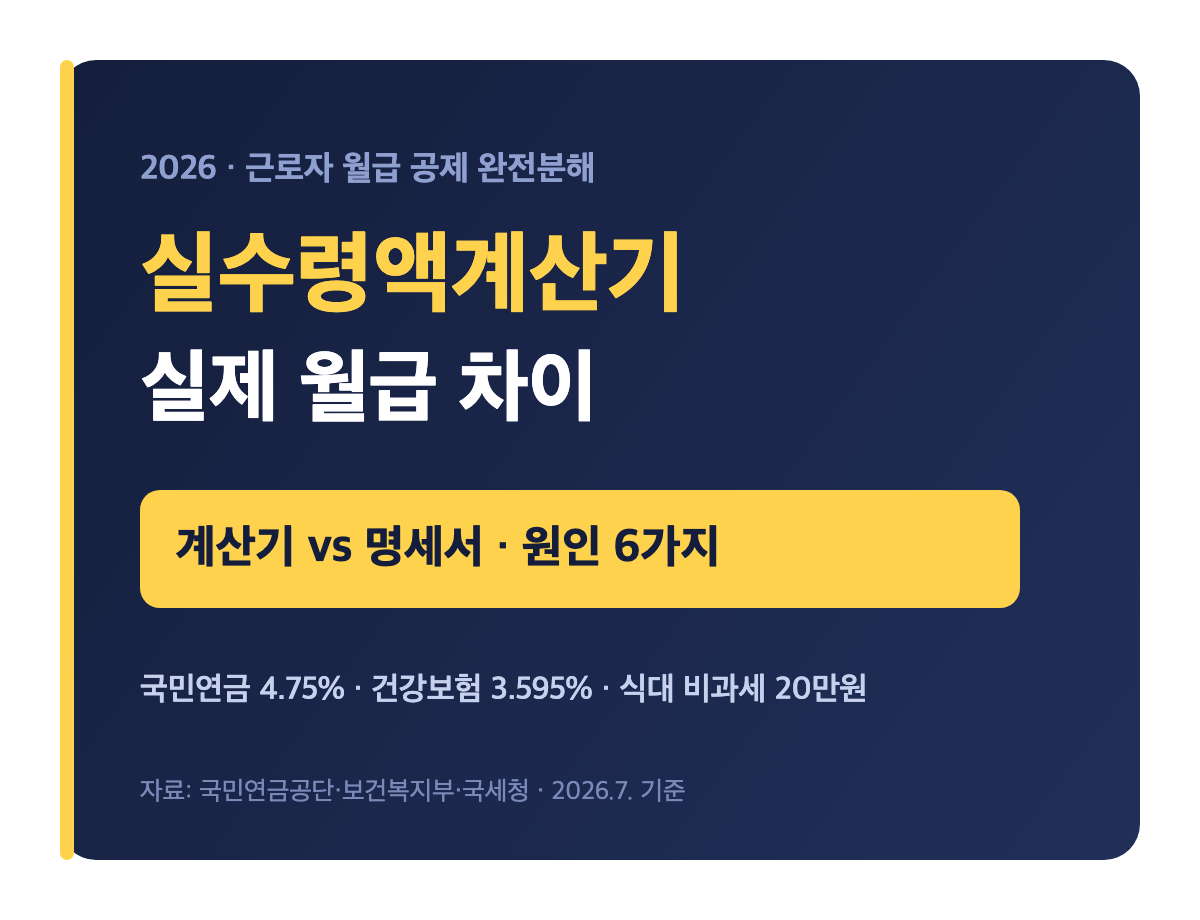 실수령액계산기 2026 실제 월급 차이 4대보험 공제 썸네일