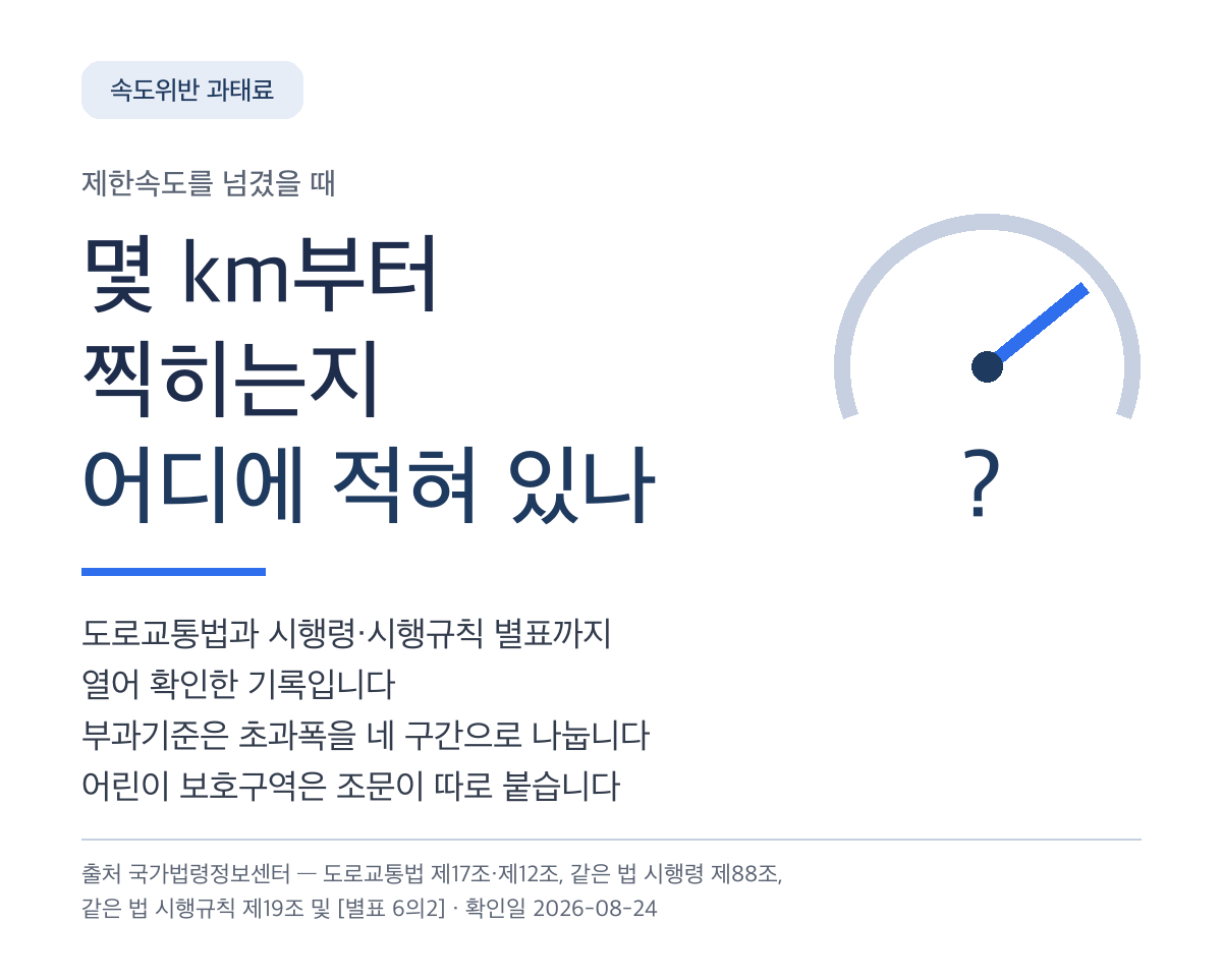 속도위반 과태료, 몇 km부터 찍히는지 어디에 적혀 있나
