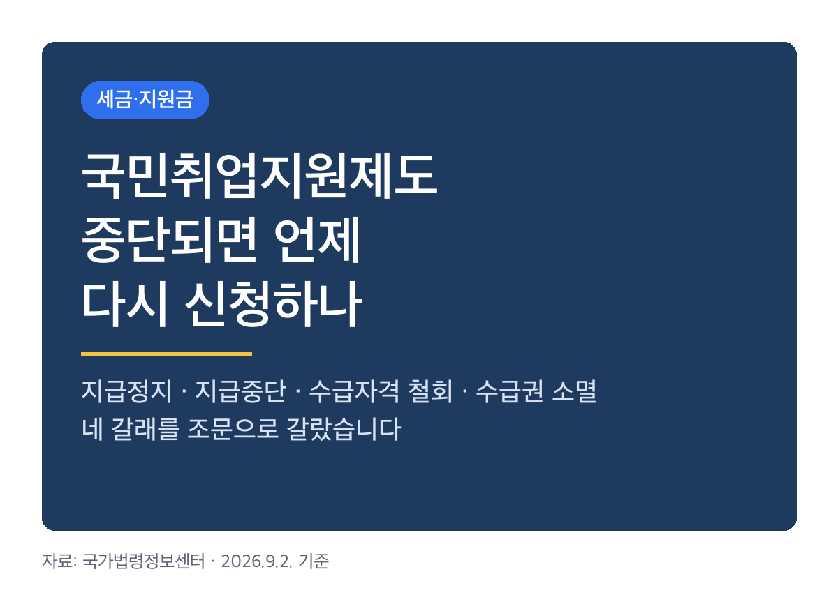 국민취업지원제도 중단되면 언제 다시 신청하나, 조문에 기간이 있습니다